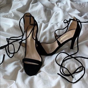 black strappy heels